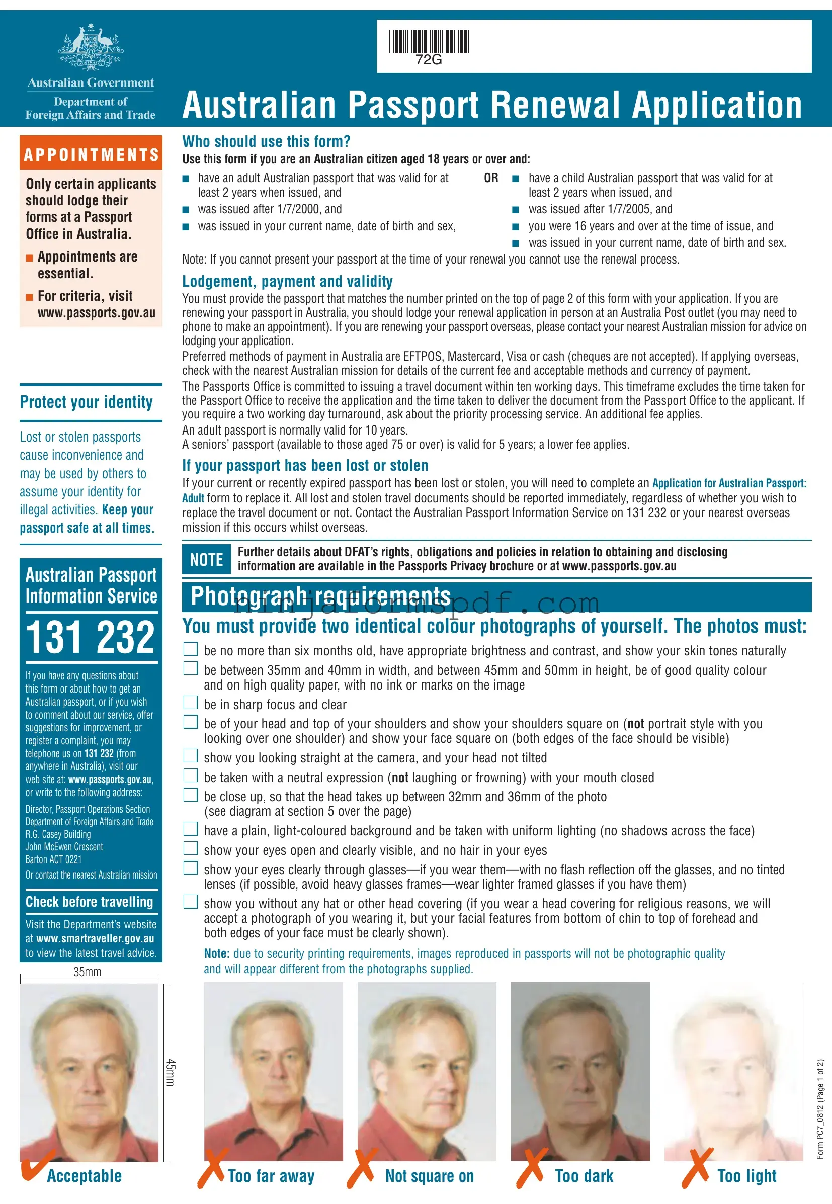 Australian Passport Renewal Form