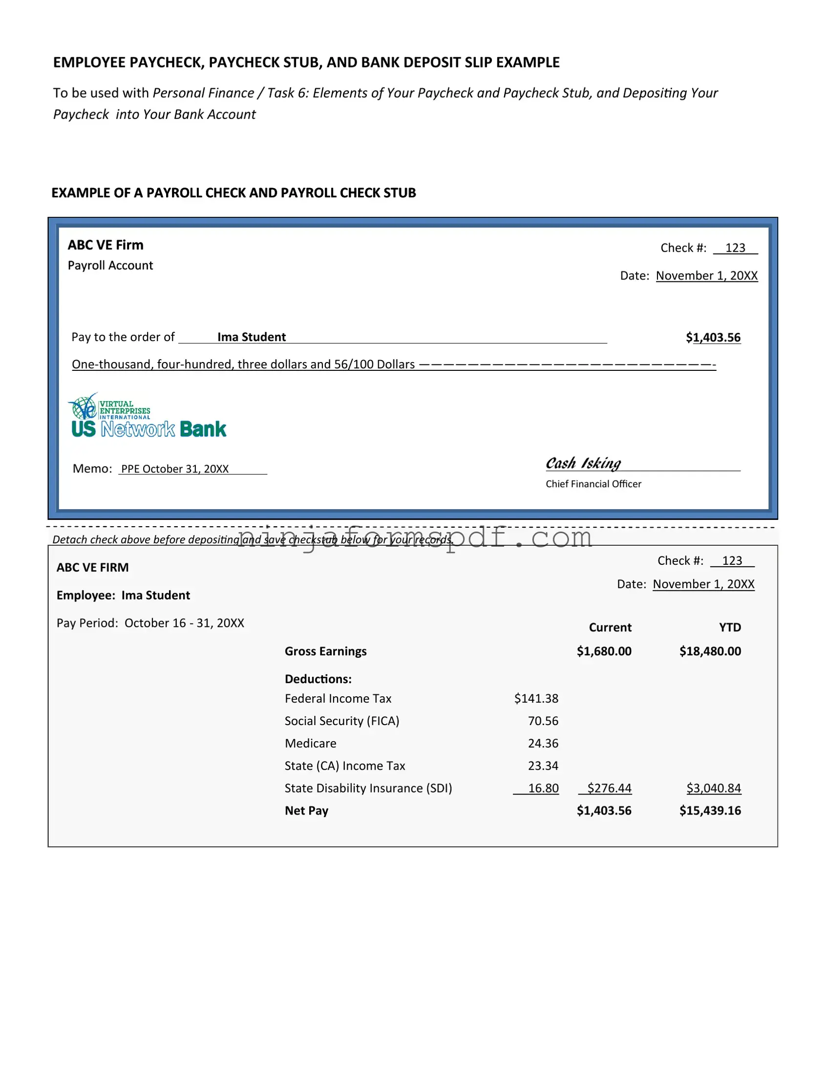 Payroll Check Form