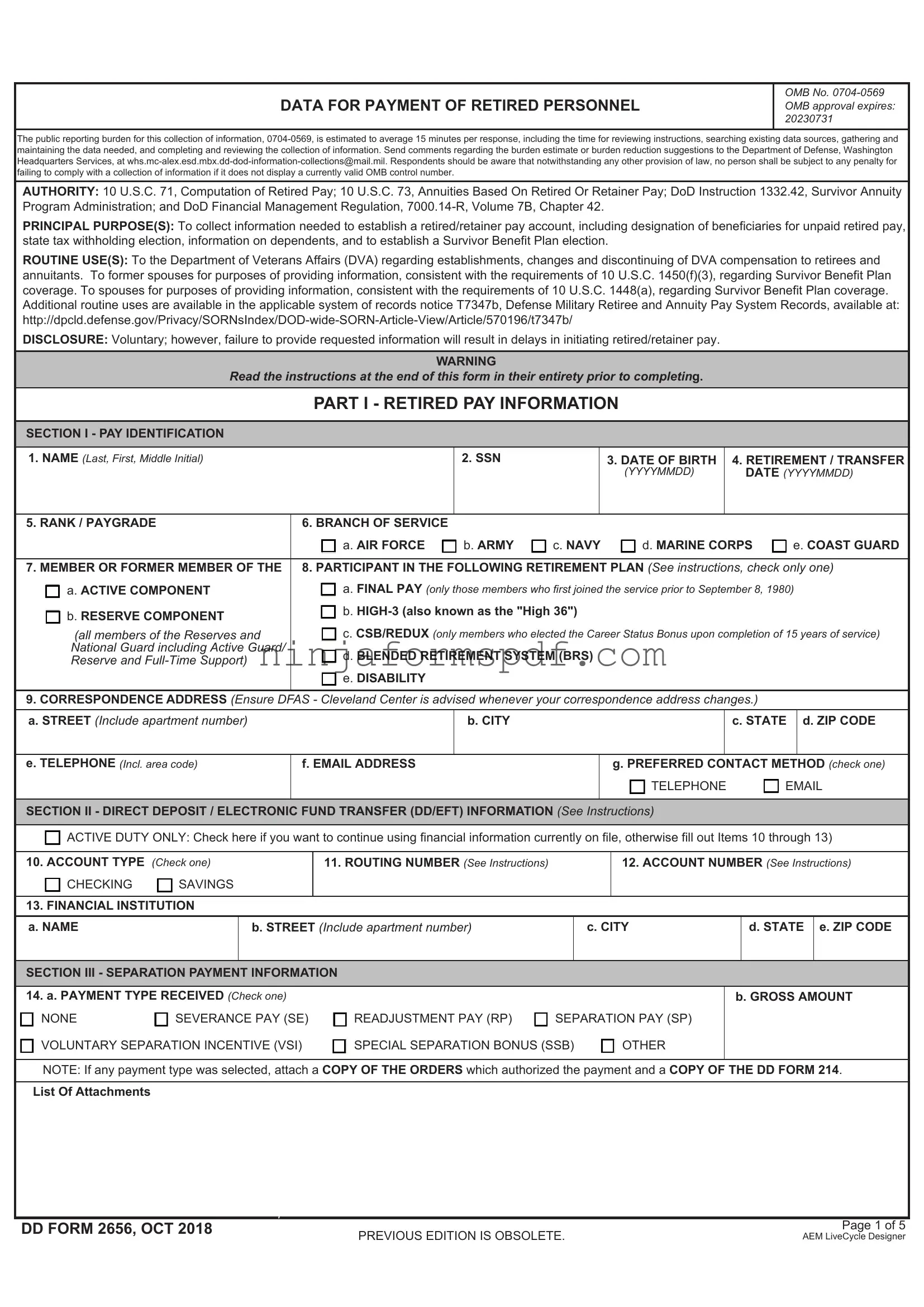 DD 2656 Form