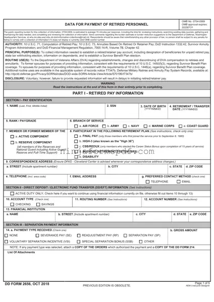 DD 2656 Form
