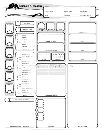 Dnd Character Sheet Form