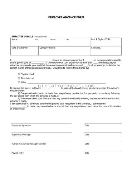 Employee Advance Form