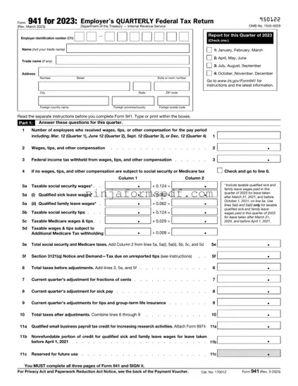 IRS 941 Form