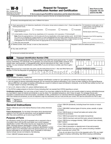 IRS W-9 Form