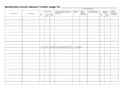 Membership Ledger Form