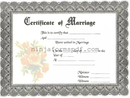 Marriage Certificate Form