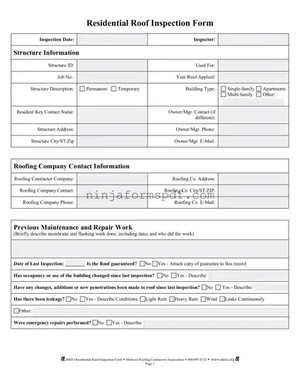 Roof Inspection Form