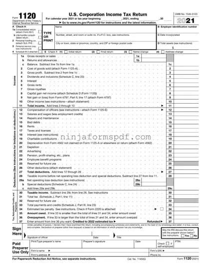 IRS 1120 Form