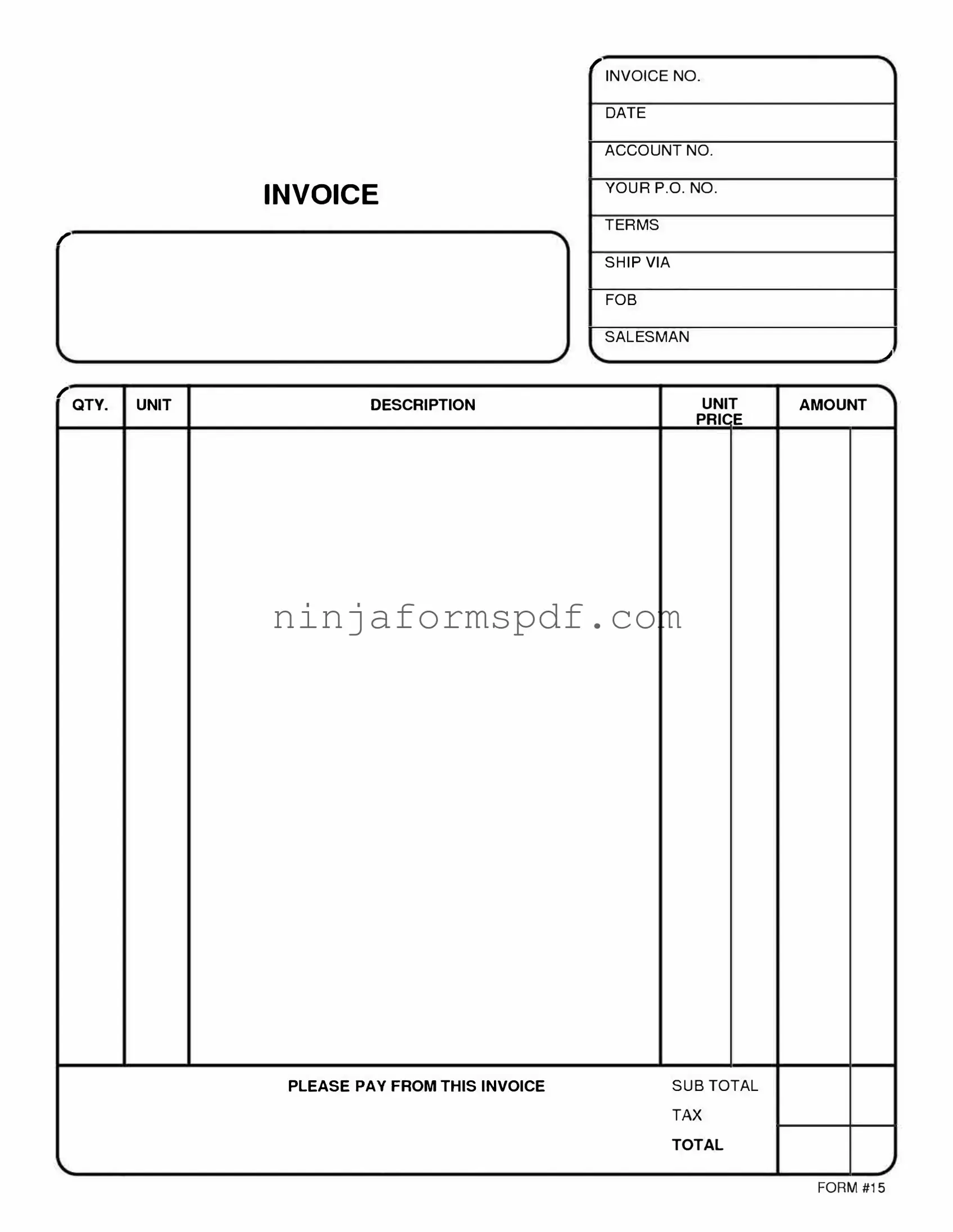 Free And Invoice Pdf Form